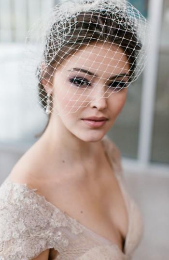 Toni Federici Dixie Birdcage Veil, Size - Ivory