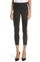 Women's L'agence Margot Embellished Side Stripe Crop Skinny Jeans - Black