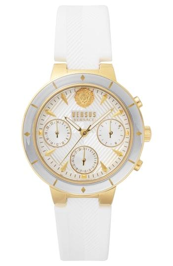 Women's Versace Harbour Heights Silicone Strap Watch, 38mm