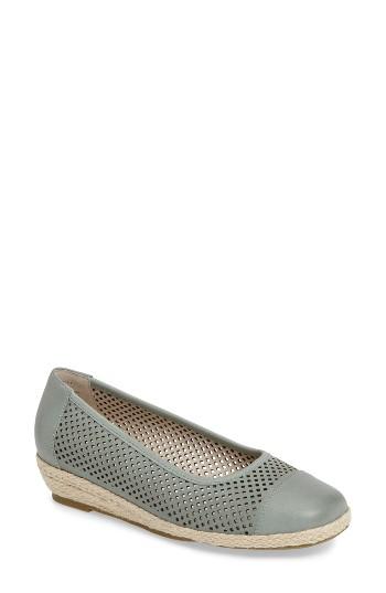 Women's David Tate Nadine Perforated Espadrille Wedge N - Blue