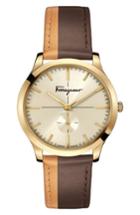 Men's Salvatore Ferragamo Slim Formal Leather Strap Watch, 40mm