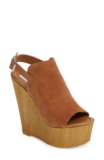 Women's Steve Madden Brandey Platform Wedge Sandal M - Brown