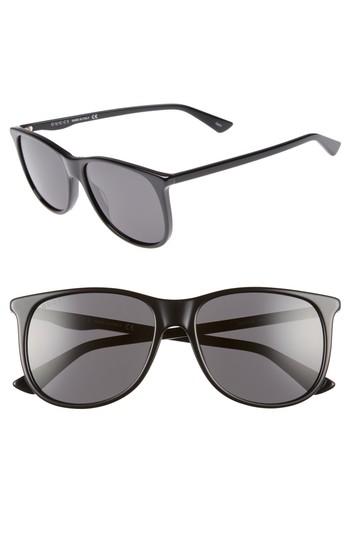 Men's Gucci 80s 56mm Sunglasses - Black