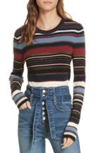 Women's Veronica Beard Palmas Metallic Stripe Sweater