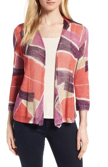 Women's Nic+zoe Bold Blocked Drape Front Cardigan