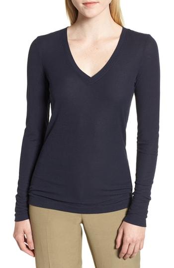 Women's Nordstrom Signature Ribknit Long Sleeve Top - Blue