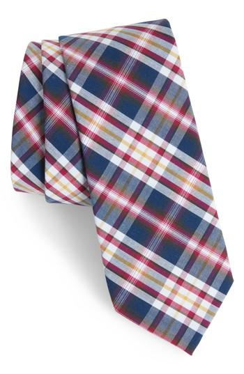 Men's Nordstrom Men's Shop Bridgers Plaid Tie, Size - Purple
