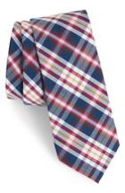 Men's Nordstrom Men's Shop Bridgers Plaid Tie, Size - Purple