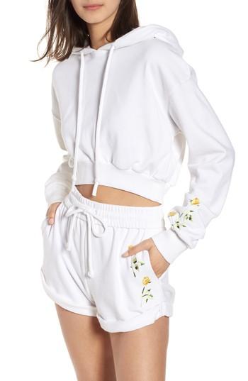 Women's Kendall + Kylie Crop Hoodie - White