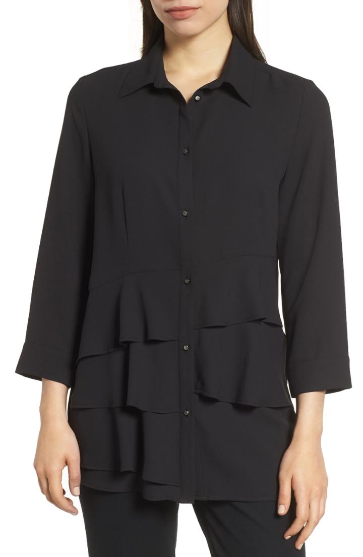 Women's Ming Wang Ruffle Tiered Blouse