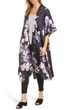 Women's Nordstrom Floral Kimono, Size - Black