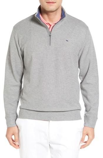 Men's Vineyard Vines Breaker Saltwater Quarter Zip Pullover - Grey