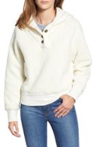 Women's Lucky Brand Fuzzy Hooded Pullover - White
