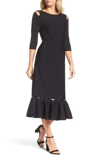 Women's Nic+zoe Flared Hem Midi Dress - Black