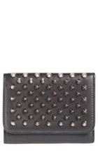 Women's Christian Louboutin Macaron Leather French Wallet - Black