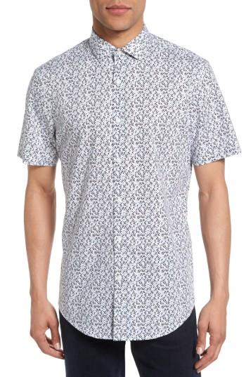 Men's Calibrate No-iron Geo Print Woven Shirt - Grey
