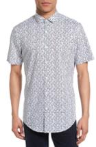 Men's Calibrate No-iron Geo Print Woven Shirt - Grey