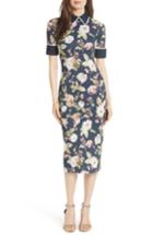 Women's Alice + Olivia Delora Fittted Floral Dress - Blue