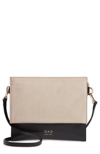 Oad New York Triple Leather & Suede Crossbody Bag - Beige