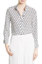 Women's Diane Von Furstenberg Dot Print Silk Shirt - White