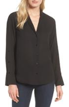 Women's Nydj Button Detail Shirt - Black