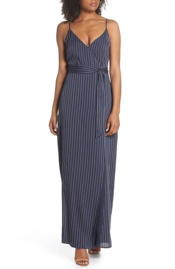 Women's Paige Regina Stripe Maxi Wrap Dress - Blue