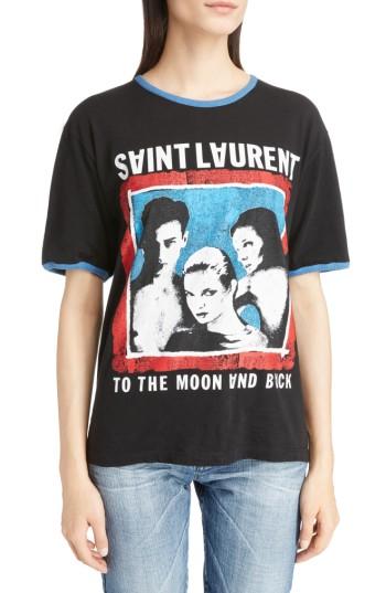 Women's Saint Laurent Rock Print Graphic Tee - None