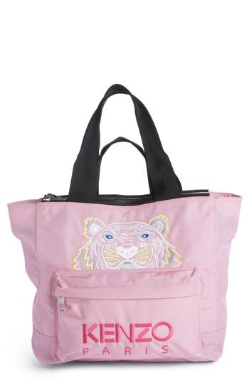 Kenzo Large Kanvas Embroidered Tiger Tote - Pink