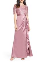 Women's Adrianna Papell Embroidered Evening Dress - Pink