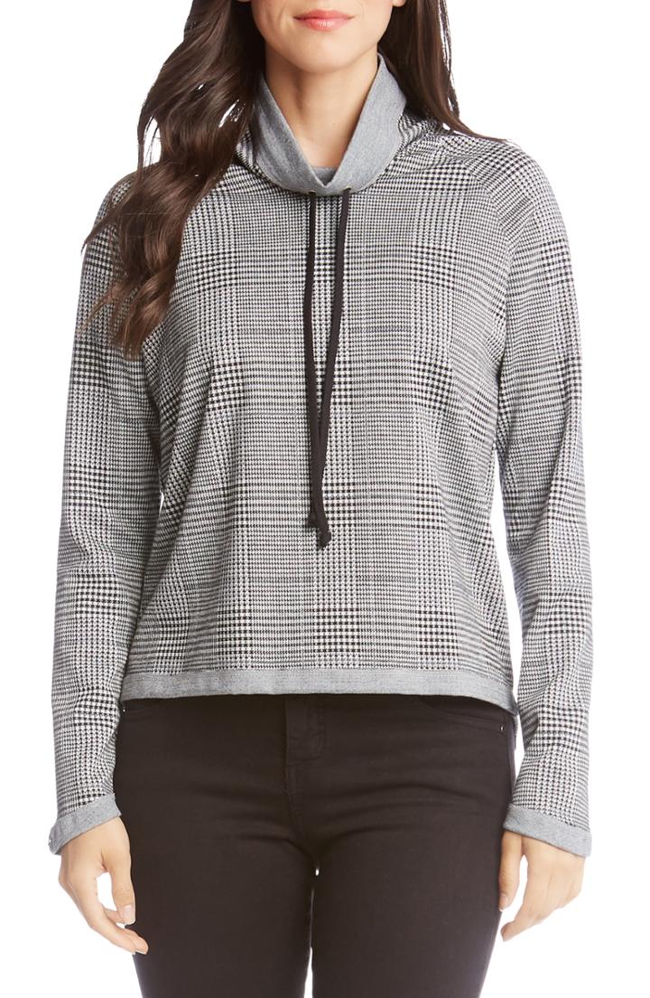 Women's Karen Kane Funnel Neck Sweatshirt - Grey