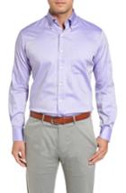 Men's Peter Millar Crown Soft Pinpoint Regular Fit Sport Shirt - Purple