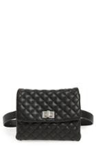 Mali + Lili Quilted Vegan Leather Belt Bag - Black