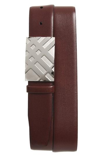 Men's Burberry Dean Leather Belt Eu - Burgundy Red