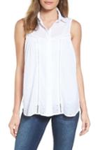 Women's Side Stitch Shirred Eyelet Blouse