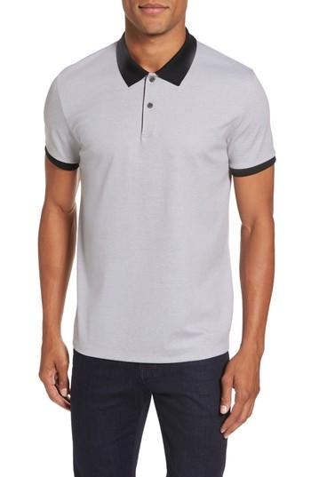 Men's Theory Current Tipped Pique Polo - Grey