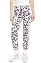 Women's Wildfox Blush Leopard Side Stripe Cotton Joggers - White
