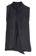 Women's Theory Draped Front Silk Shell, Size - Blue