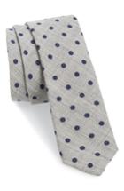 Men's Eleventy Dot Wool Skinny Tie, Size - Grey