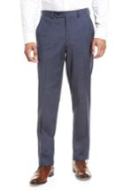 Men's Ted Baker London Jefferson Flat Front Wool Trousers R - Blue
