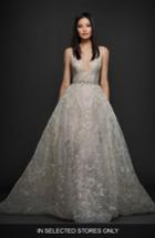Women's Lazaro Floral Embroidered Tulle & Chiffon Gown, Size In Store Only - White