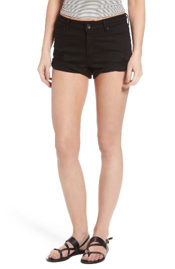 Women's Band Of Gypsies Braided Roll Hem Denim Shorts - Black