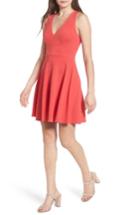 Women's Soprano Back Bow Skater Dress - Red