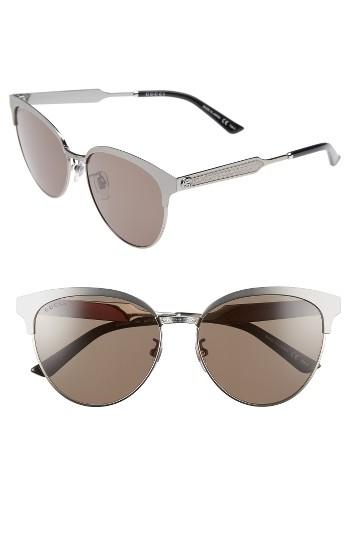 Women's Gucci 57mm Retro Sunglasses - Matte Burgundy/ Grey