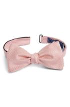 Men's The Tie Bar Dotted Spin Silk & Linen Bow Tie, Size - Pink