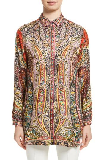 Women's Etro Paisley Print Tunic Us / 46 It - Red