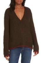 Women's La Ligne Oversize V-neck Sweater - Brown