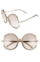 Women's Chloe Jayme 58mm Round Sunglasses - Crystal Turtledove