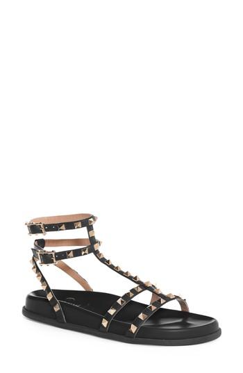 Women's Valentino Garavani Rockstud Flatform Sandal Us / 35eu - Black