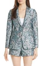 Women's Alice + Olivia Macey Fitted Floral Jacquard Blazer - Blue