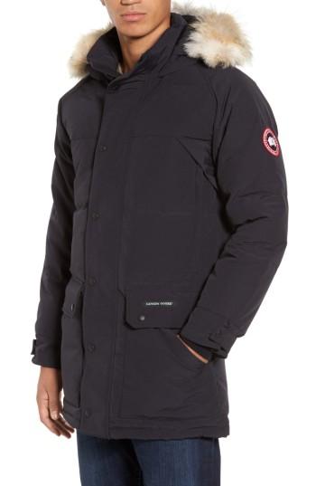 Men's Canada Goose Emory Genuine Coyote Fur Trim Parka - Blue